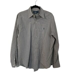 Ralph Lauren Mens Classic Fit Green Maroon & White Plaid Button Down Sz 16/L GUC